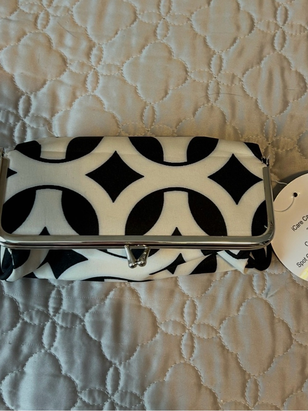 Black & White Geometric Frame Clutch